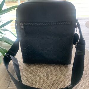 Coach Black Embossed Messenger Bag